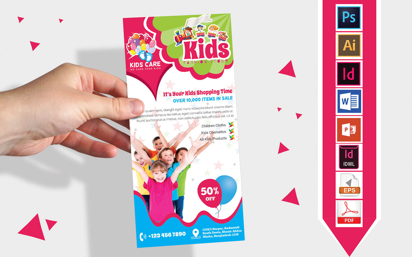 Rack Card | Kids Fashion Shop DL Flyer Vol-02 - Corporate Identity Template