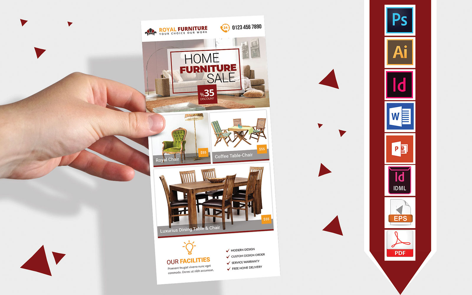 Rack Card | Furniture Shop DL Flyer Vol-02 - Corporate Identity Template