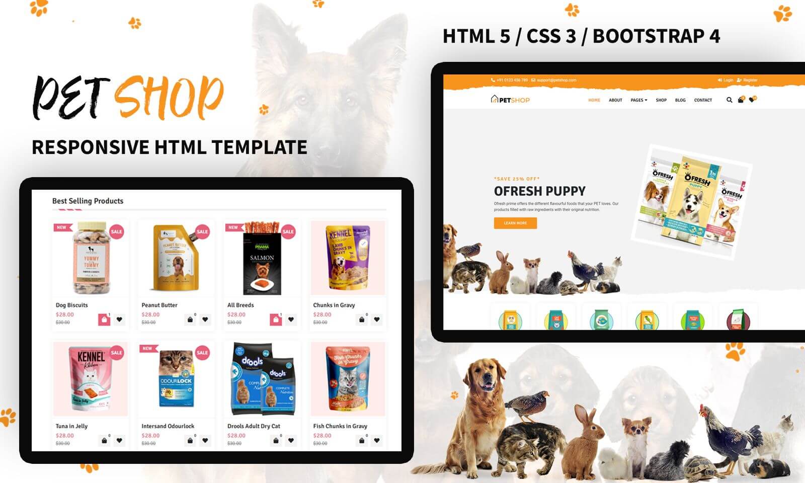 Pet Store Responsive Website Template