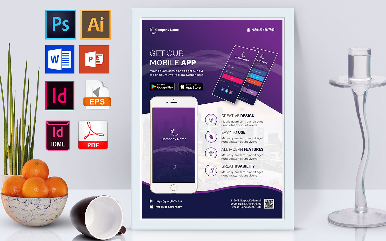 Poster | Mobile App Promotional Vol-01 - Corporate Identity Template