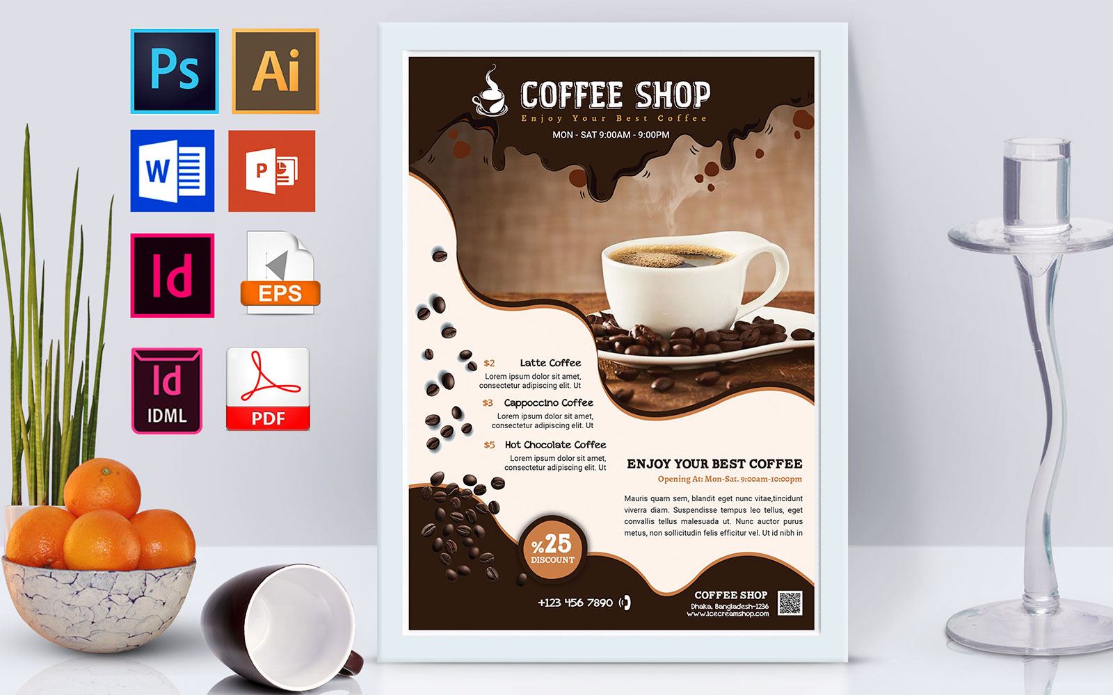 Coffee Shop Vol-02 Delicious Brown Poster Design