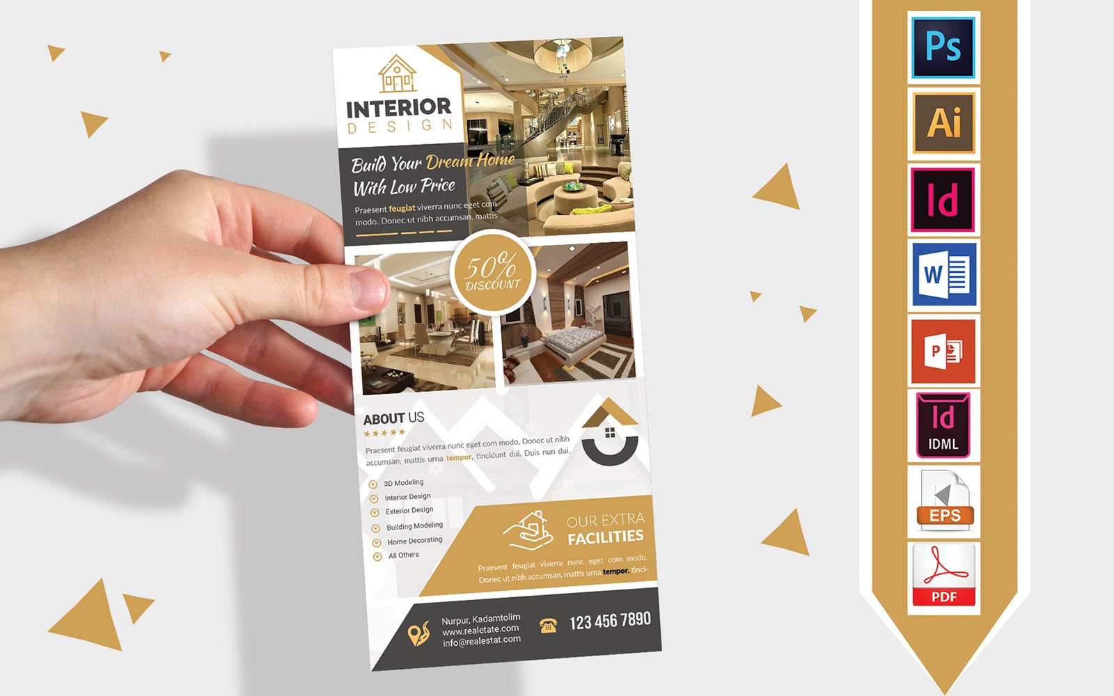 Rack Card | Interior Design Service DL Flyer Vol-01
