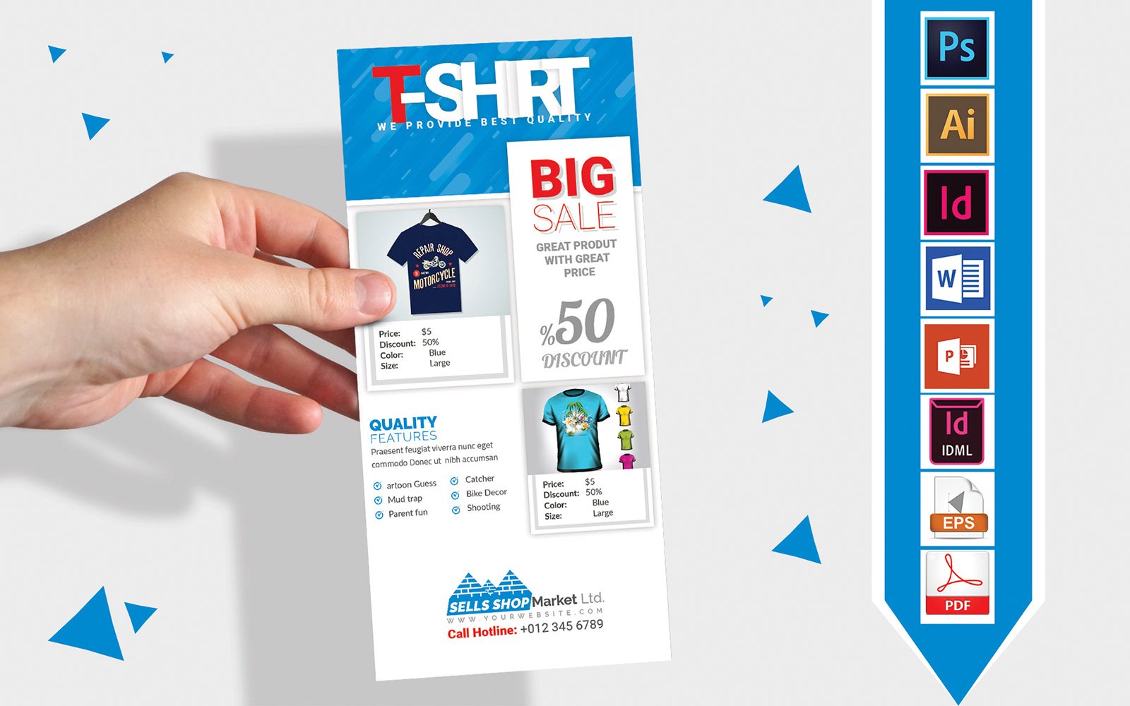 Rack Card | T-Shirt Shop DL Flyer Vol-02 - Corporate Identity Template