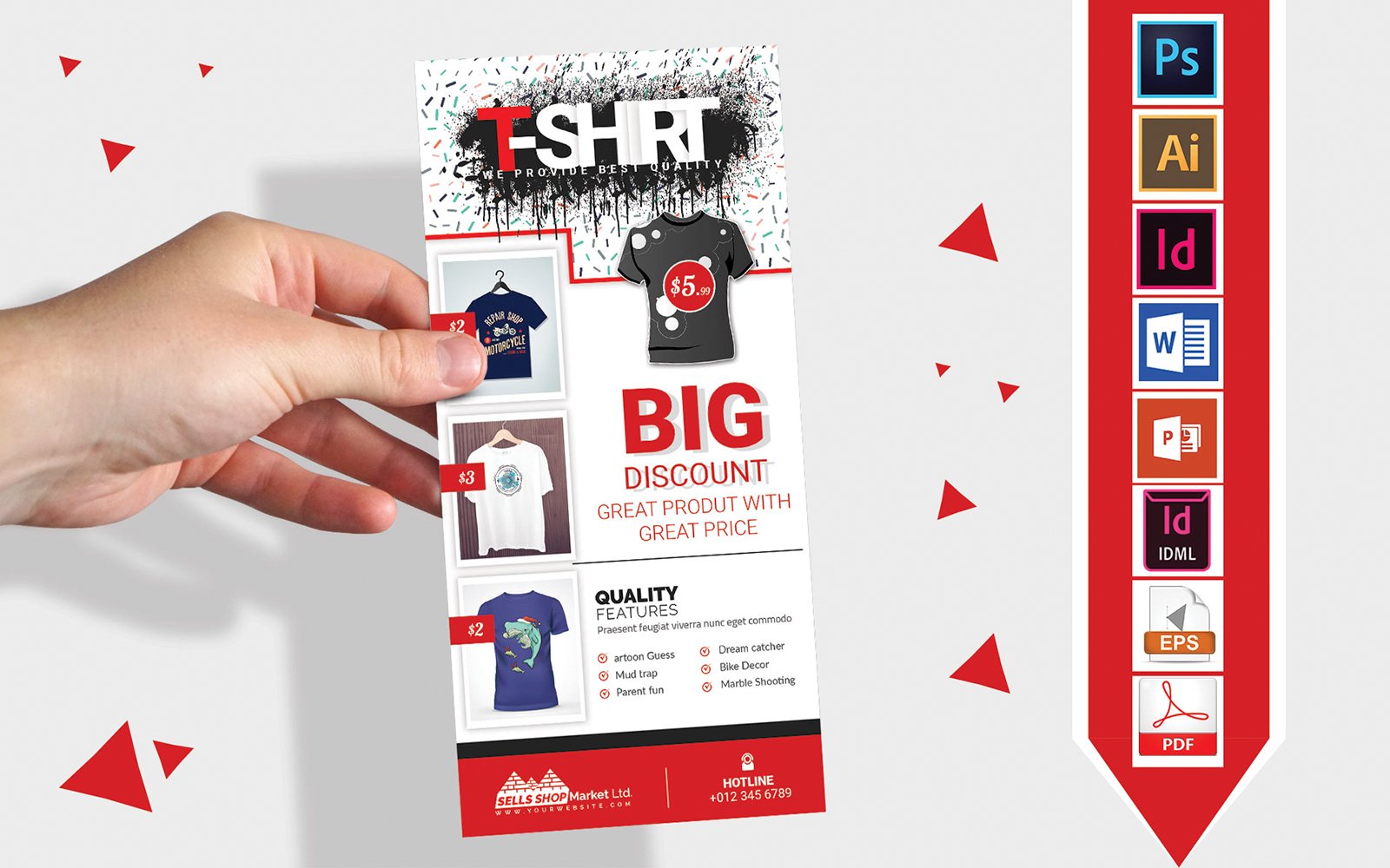 Rack Card | T-Shirt Shop DL Flyer Vol-03 - Corporate Identity Template