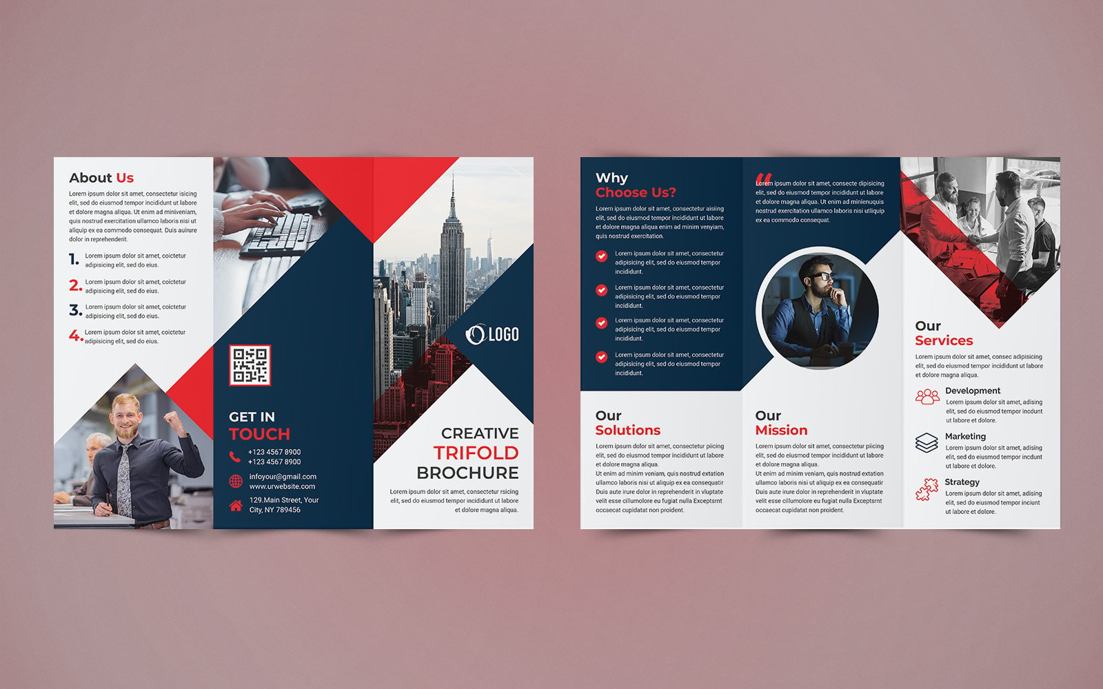 Business Trifold Brochure Design - Corporate Identity Template