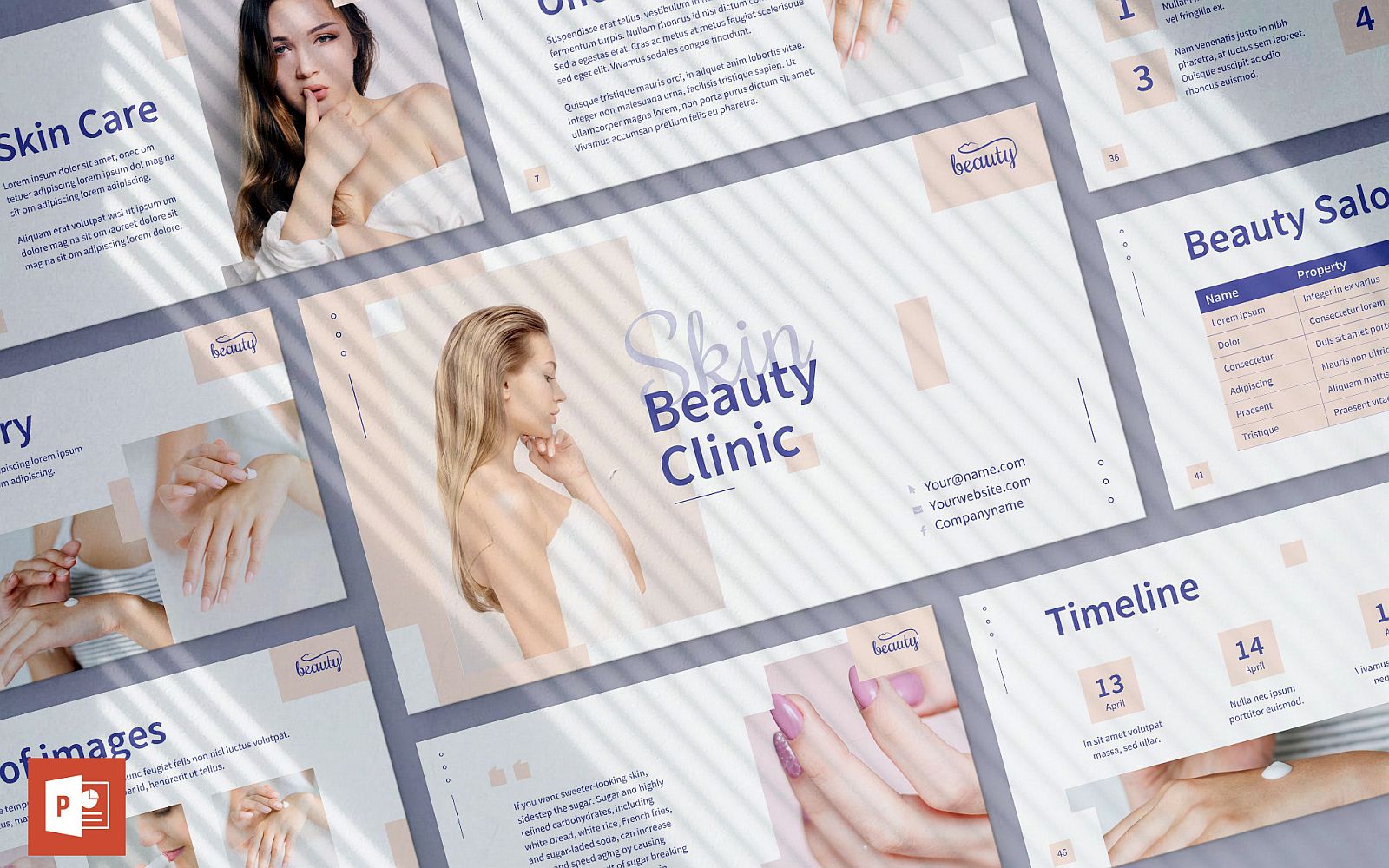 Skin Beauty Clinic Presentation PowerPoint template