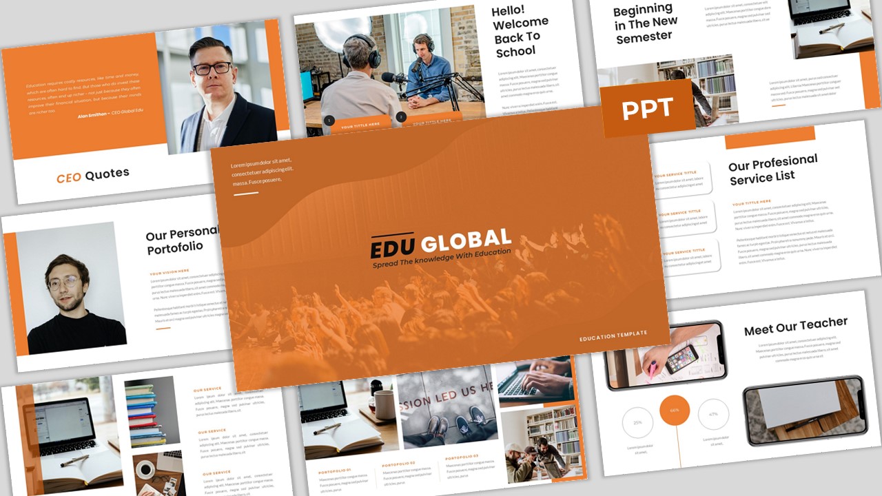 Global Edu - Education Learning PowerPoint Presentation Template PowerPoint template