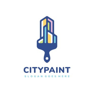 Estatecitypaintpaintingcolorfulcoloredhouseserviceslogodesigntemplatemodernminimalismbuilding  Logo Templates 143056