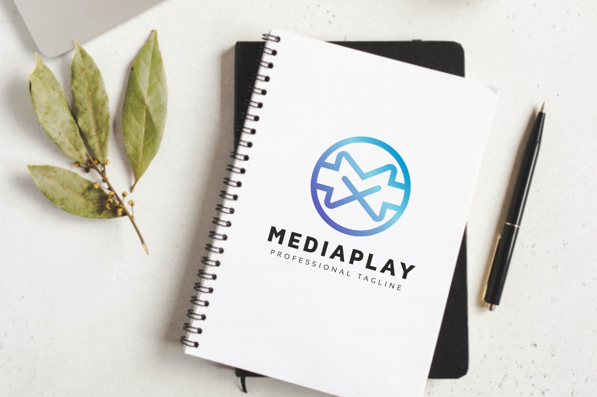 Mediaplay M Letter Logo Template