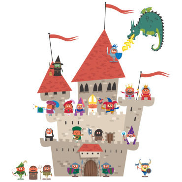 Castle Character Illustrations Templates 143571