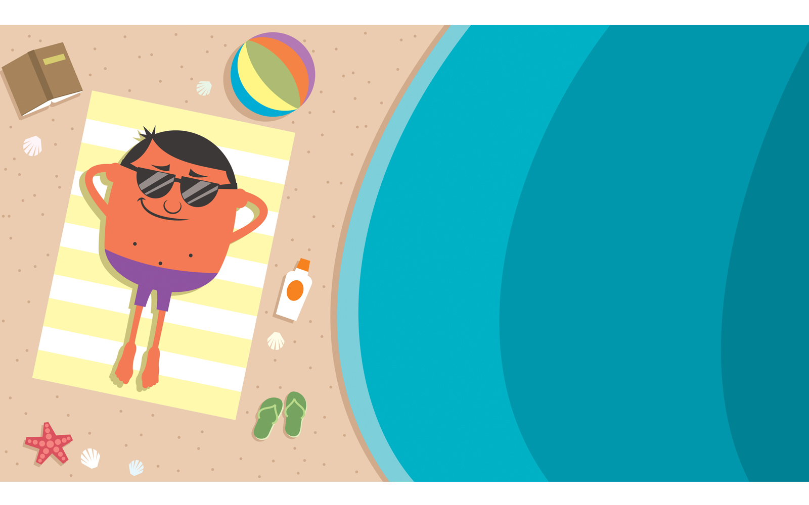 Summer Beach Man - Illustration