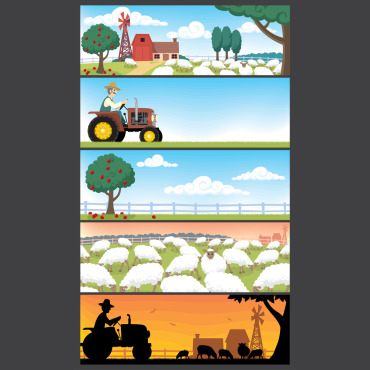 Ranch Farmhouse Illustrations Templates 143609