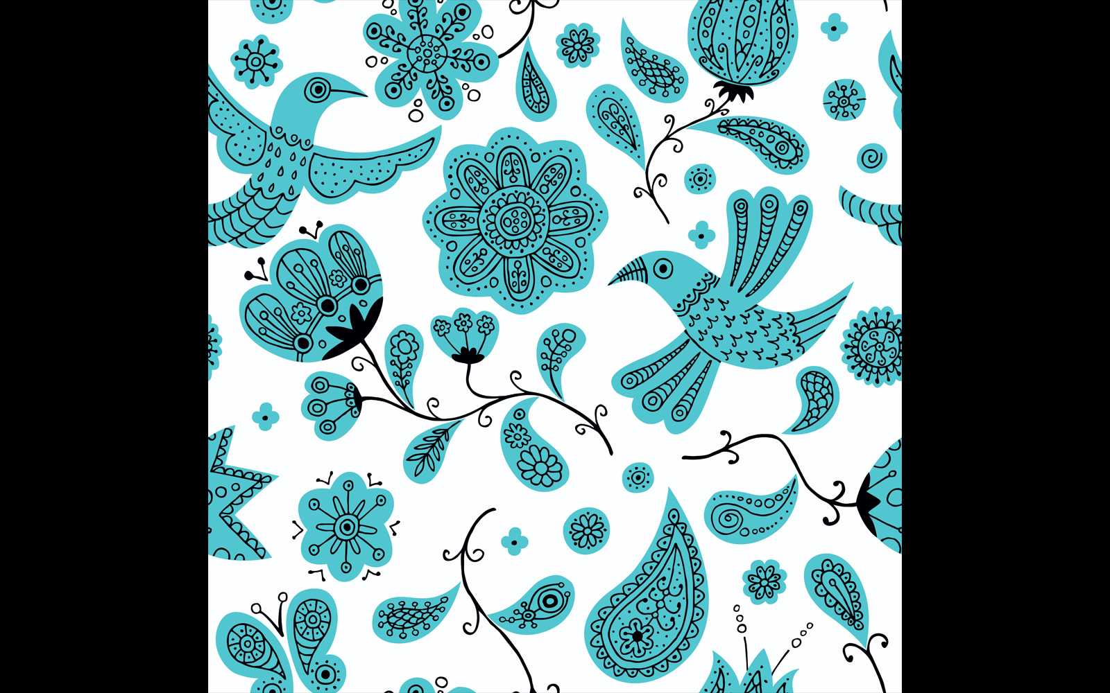 Floral Doodles Pattern 2 - Illustration