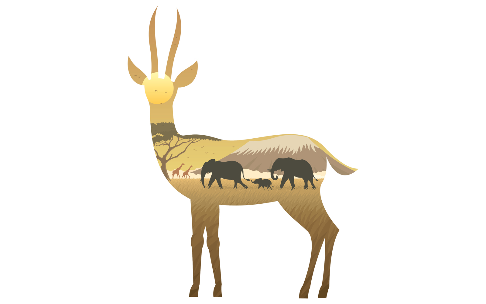 Gazelle Landscape - Illustration