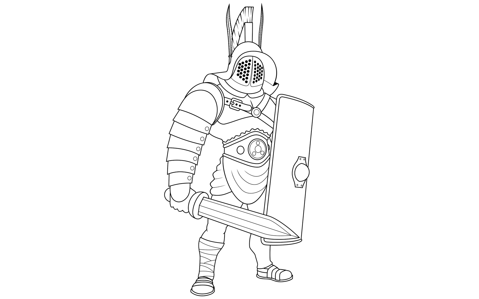 Gladiator Line Art - Illustration