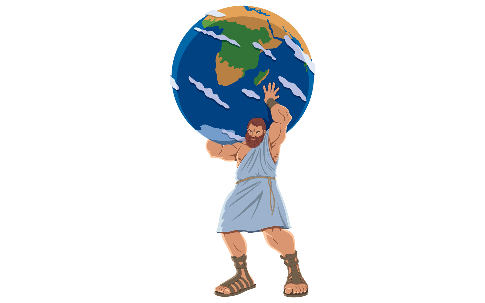 Atlas on White - Illustration