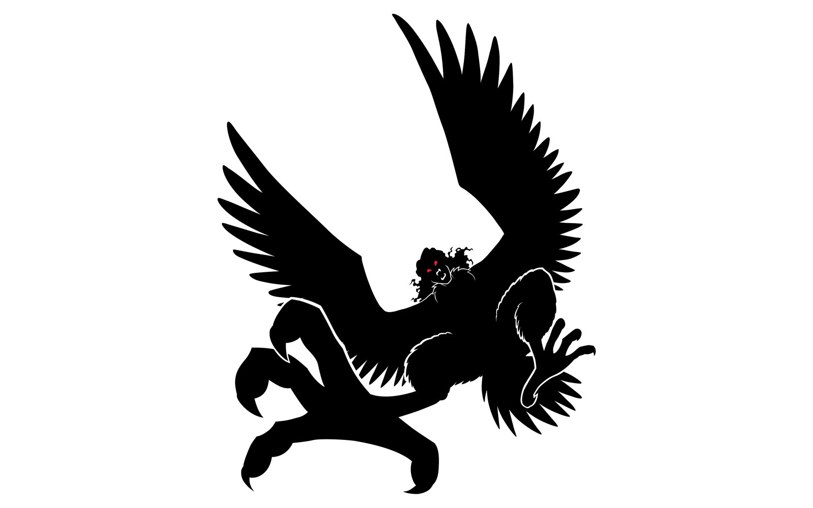 Harpy Silhouette on White - Illustration