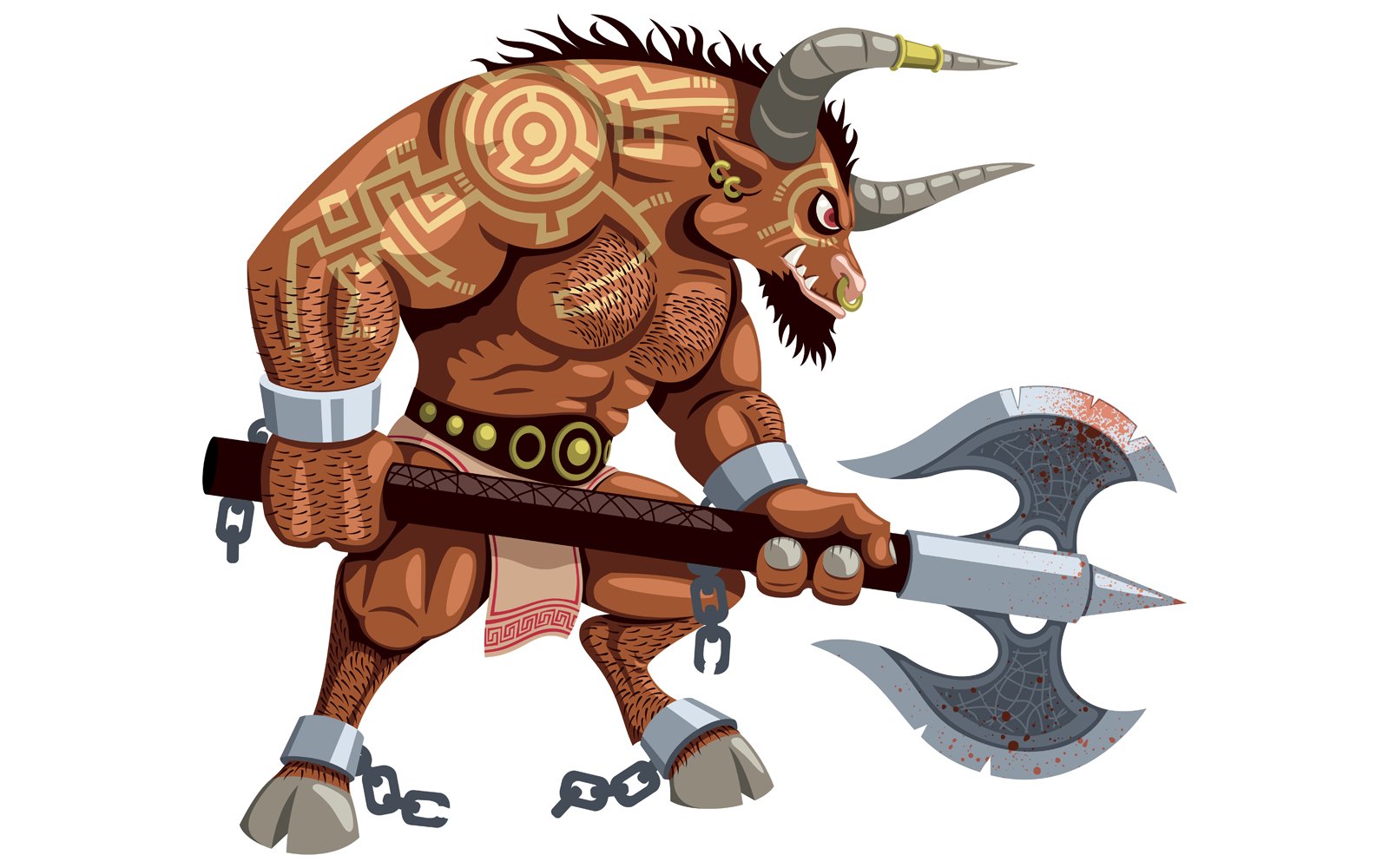 Minotaur on White - Illustration