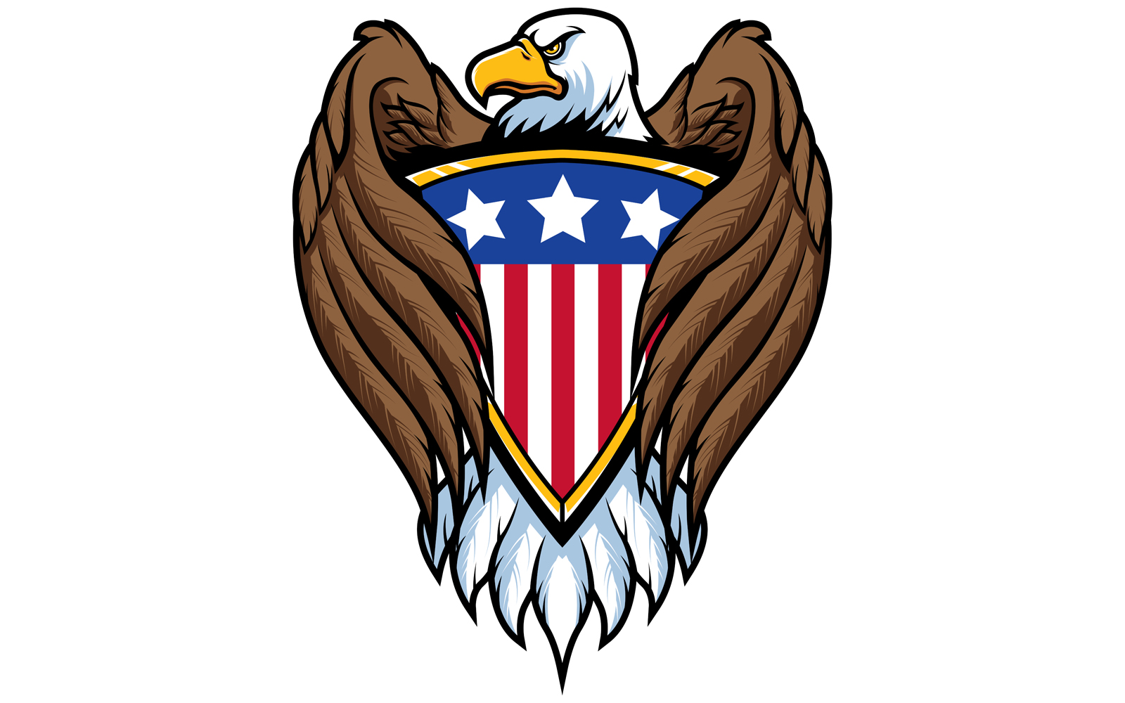 Bald Eagle Holding Shield - Illustration