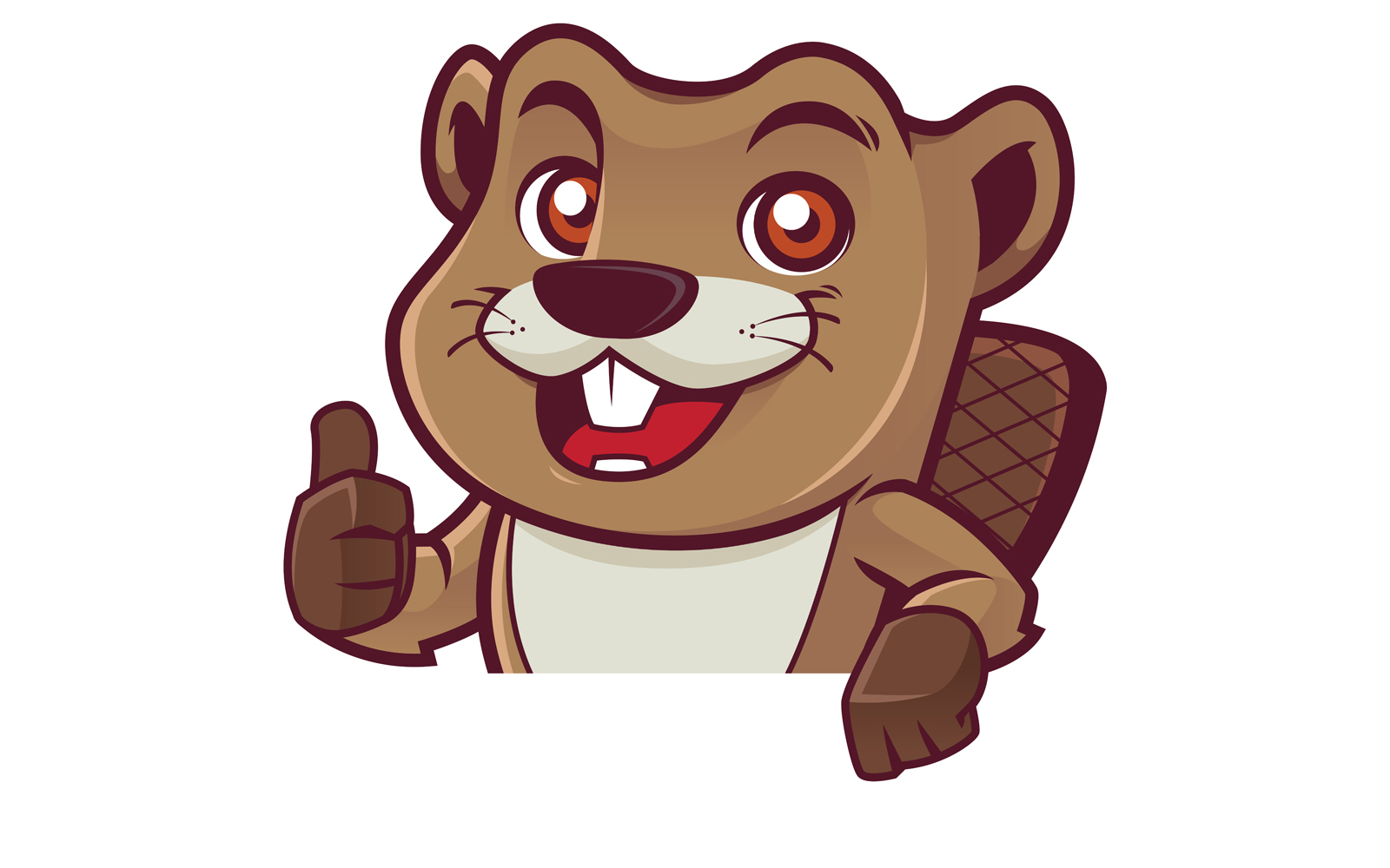 Beaver Behind Sign - Illustration