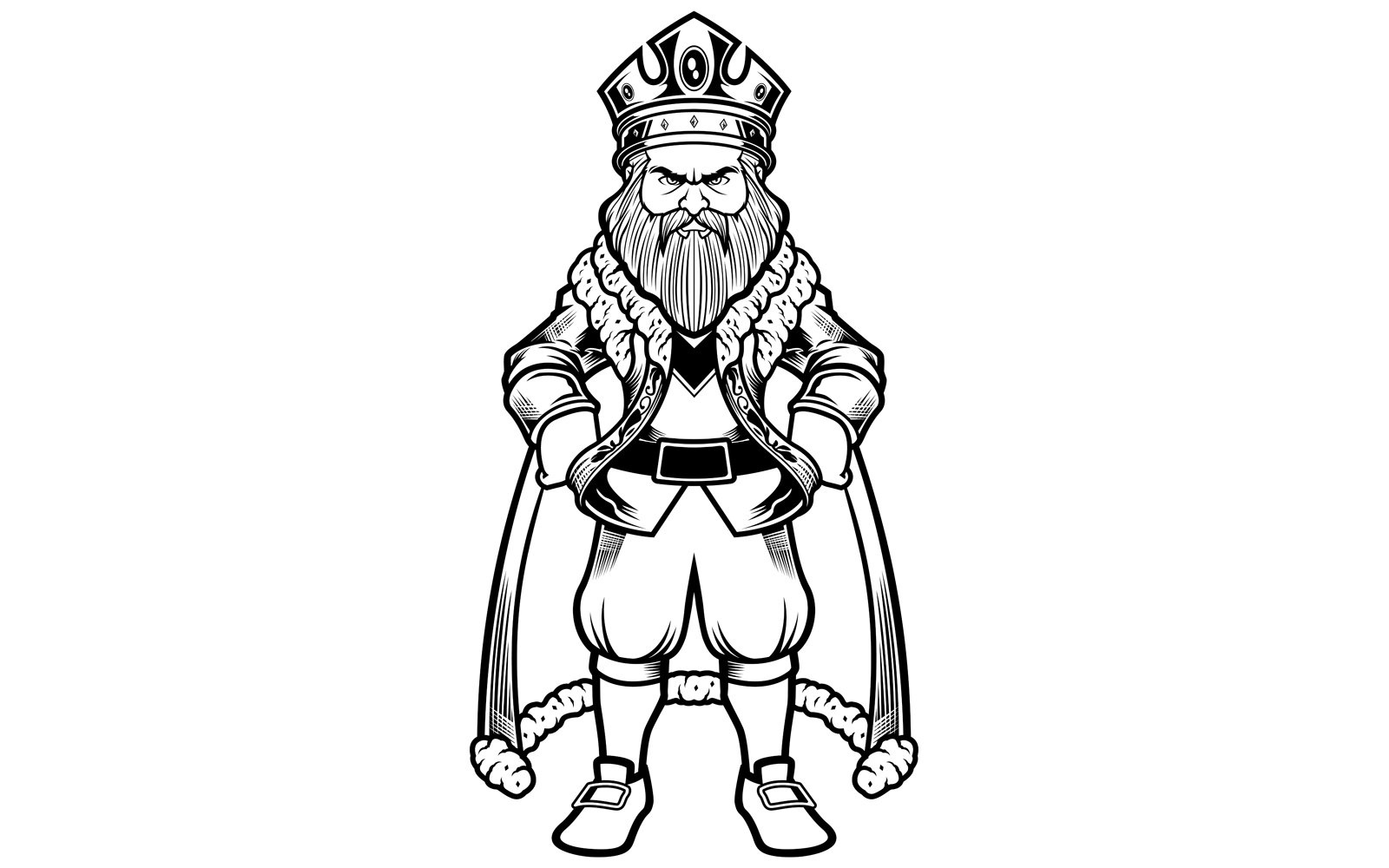 King Standing Line Art - Illustration