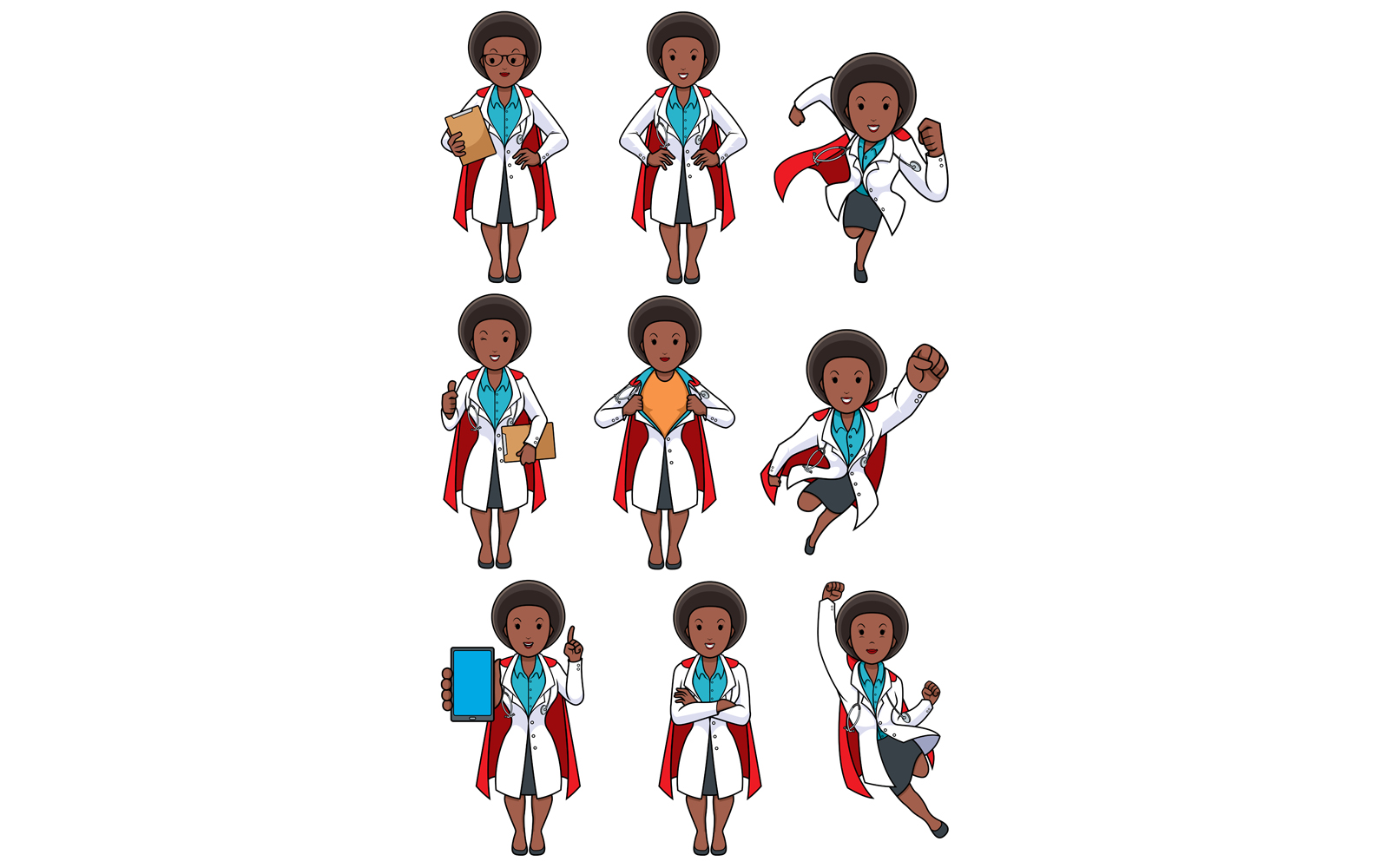 Super Doc African Female Set - Illustration