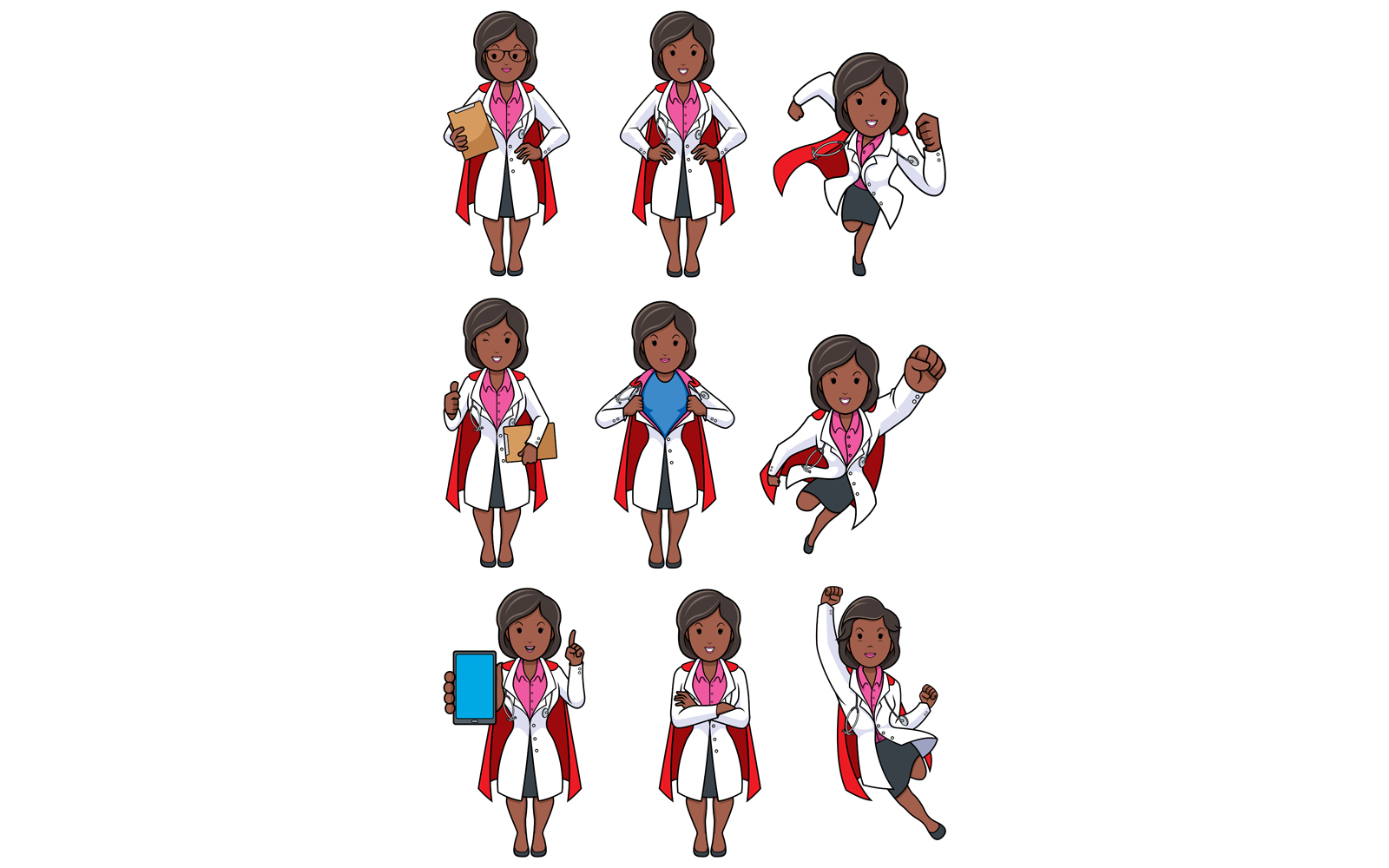 Super Doc Indian Female Set - Illustration