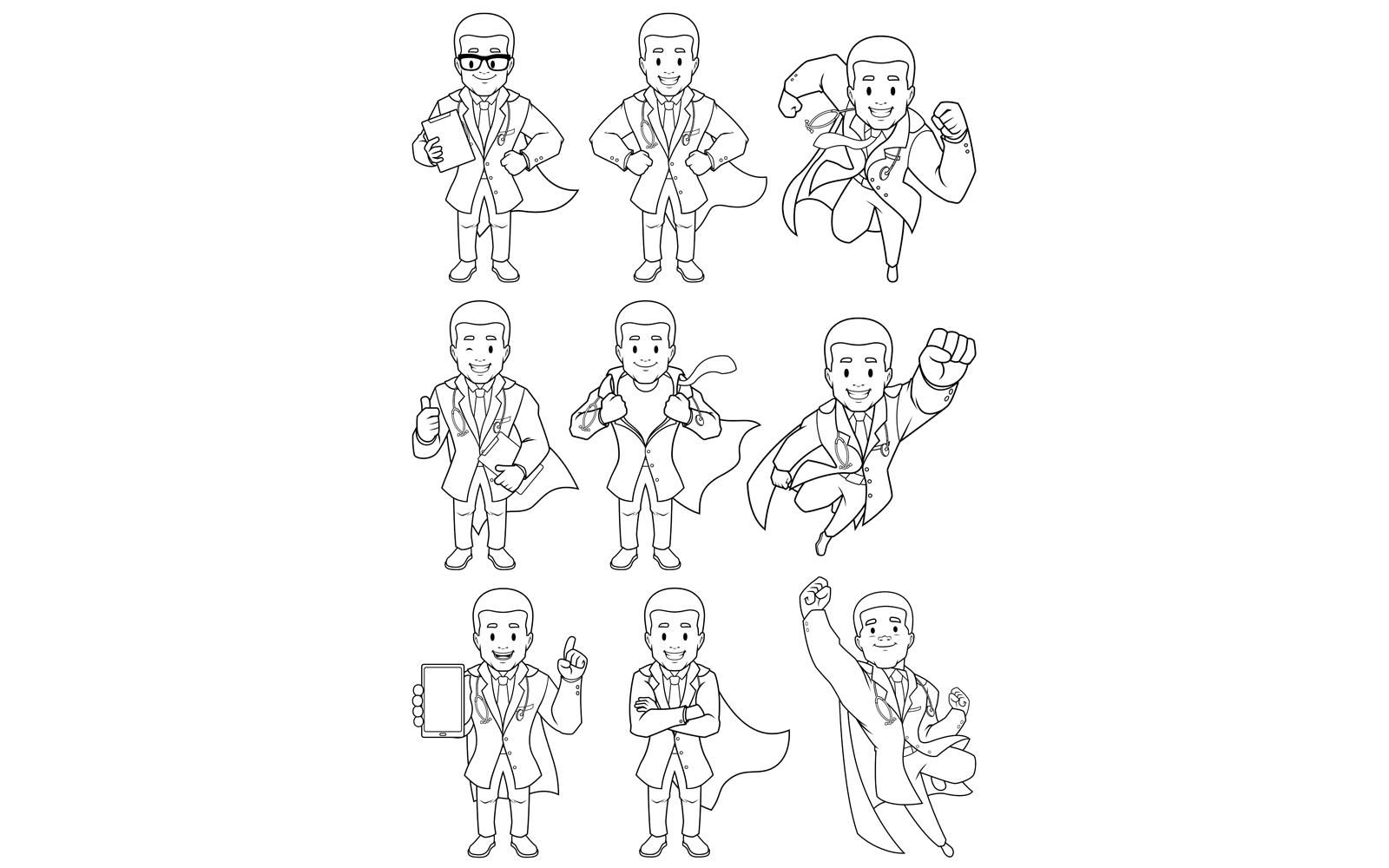 Super Doc African Line Art - Illustration