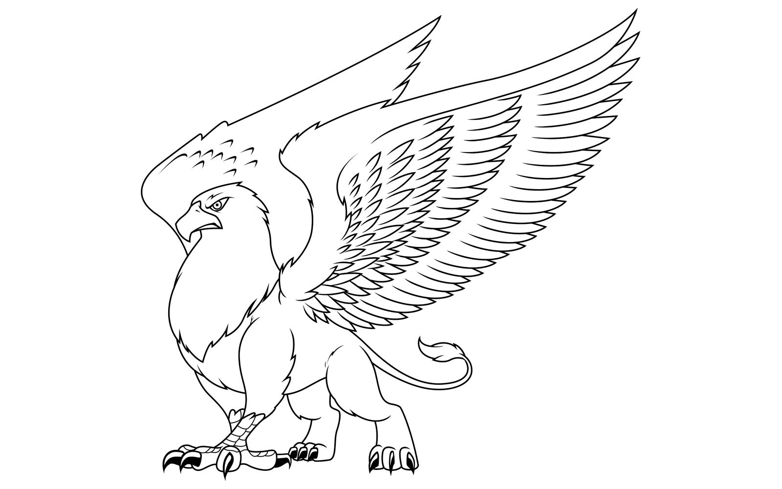 Griffin Line Art - Illustration