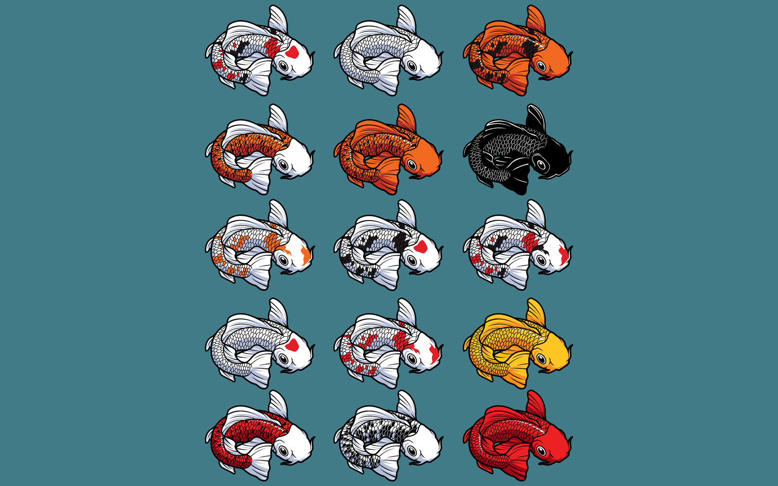 Koi Isolated Set - Illustration