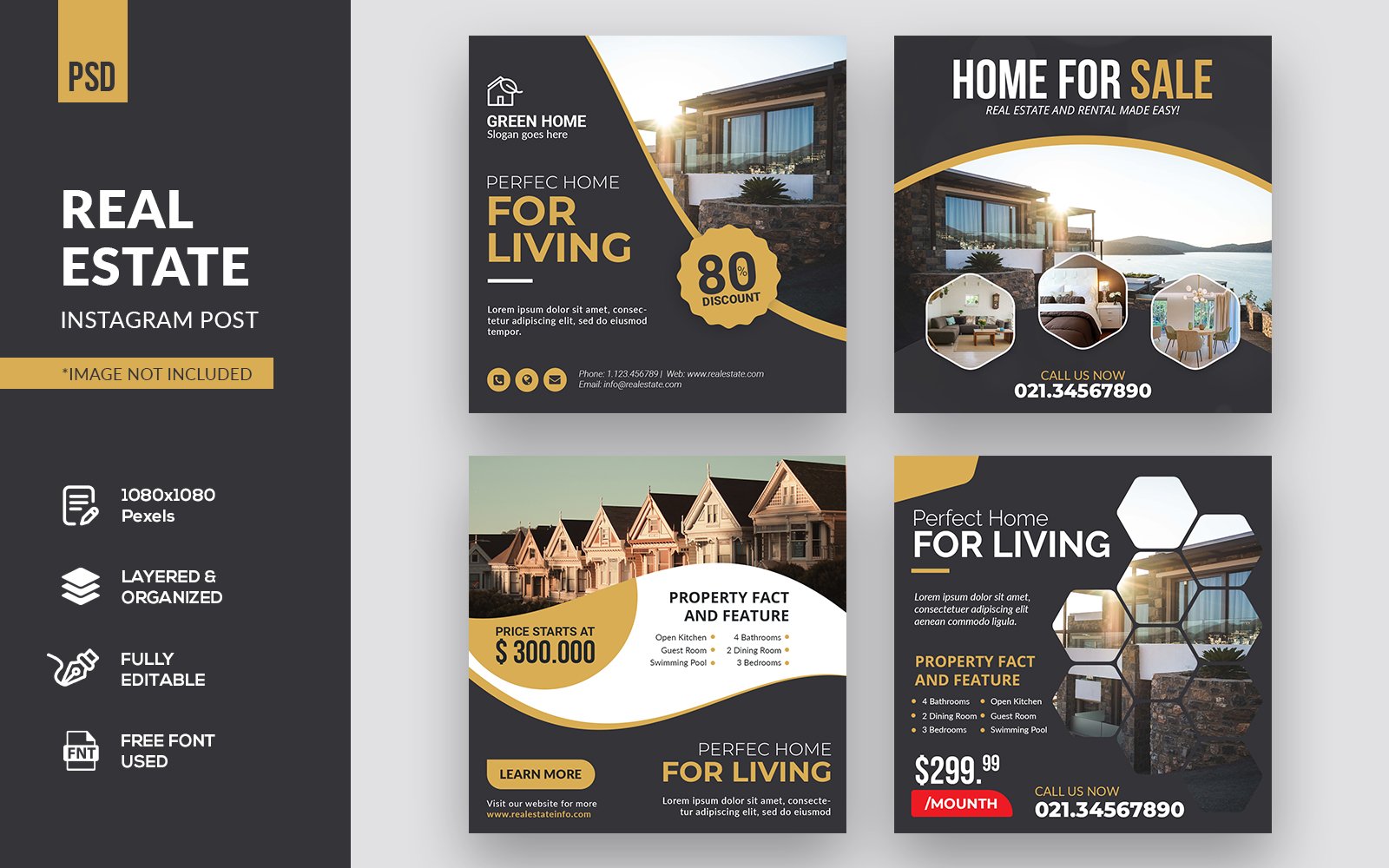 Real Estate Instagram Post Social Media Template