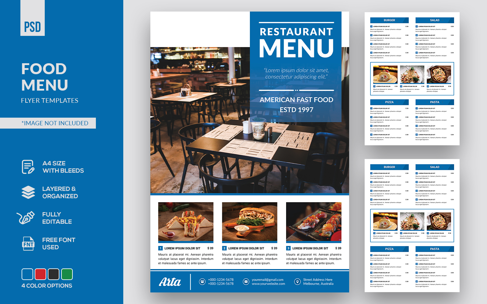 Food Menu Flyer - Corporate Identity Template