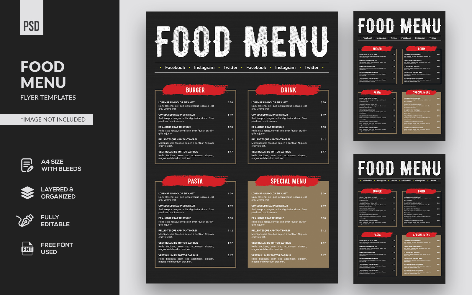 Food Menu Flyer - Corporate Identity Template