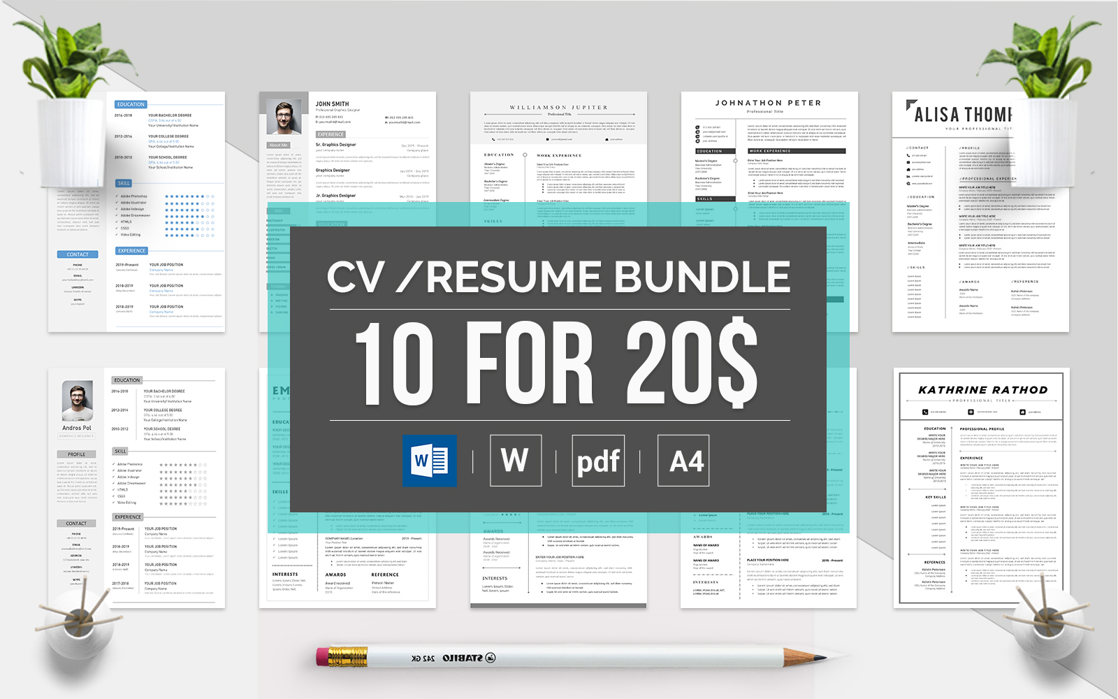 Top Selling Bundle: 10 CV & Resume Template