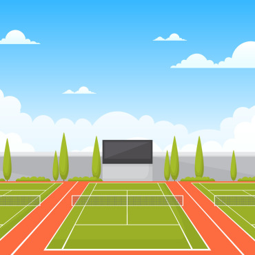 Tennis Court Illustrations Templates 144114