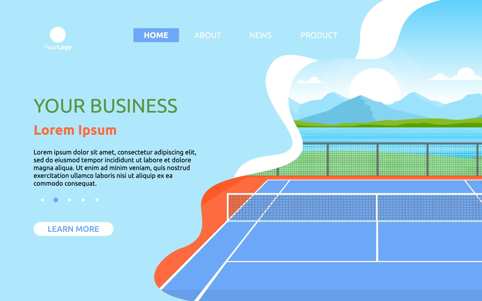 Tennis Court Web - Illustration