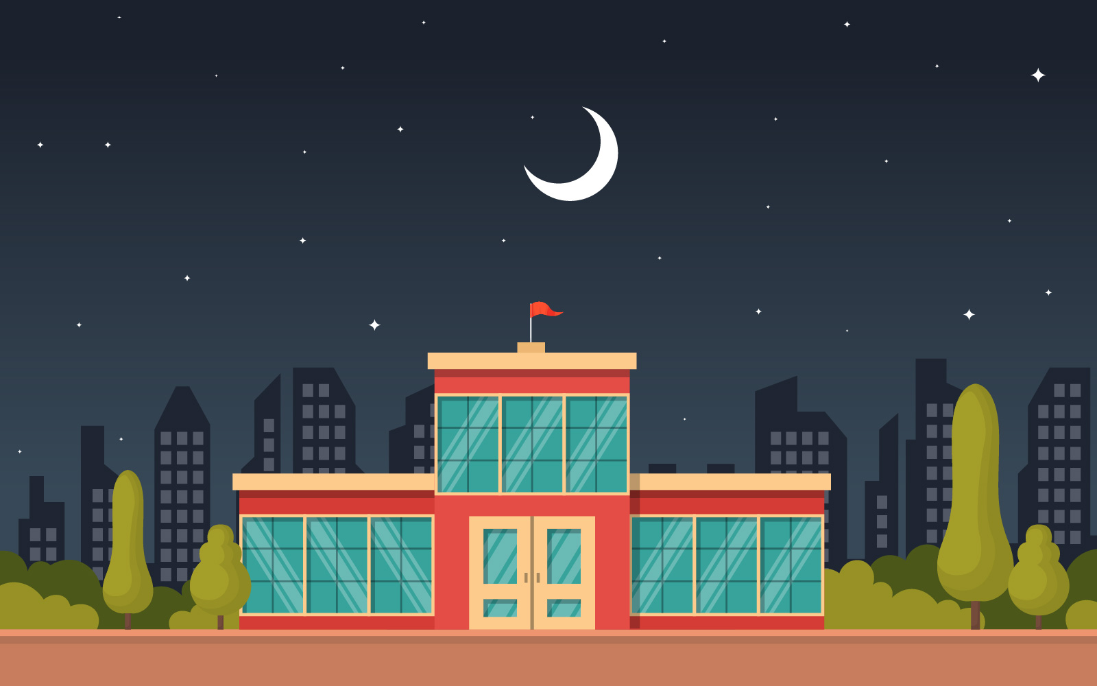 Night School Landscape - Illustration
