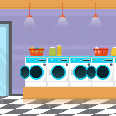 Laundromat Washing Illustrations Templates 144166