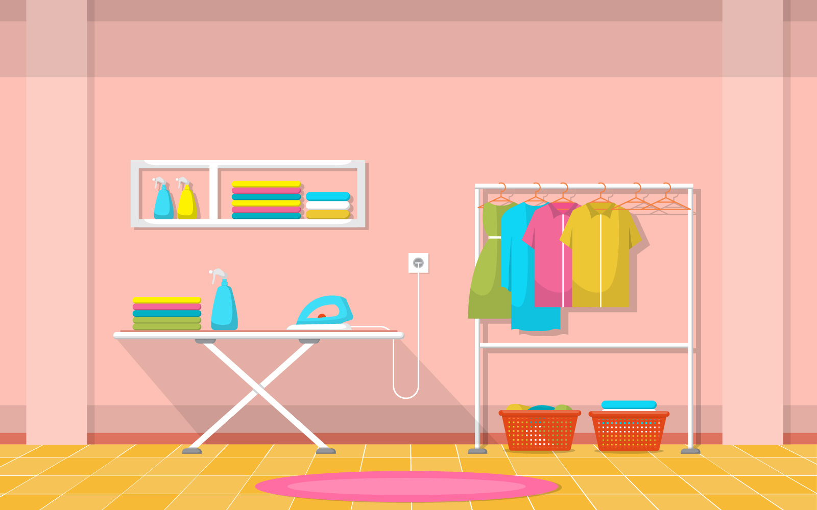 Laundromat Clean Tools - Illustration