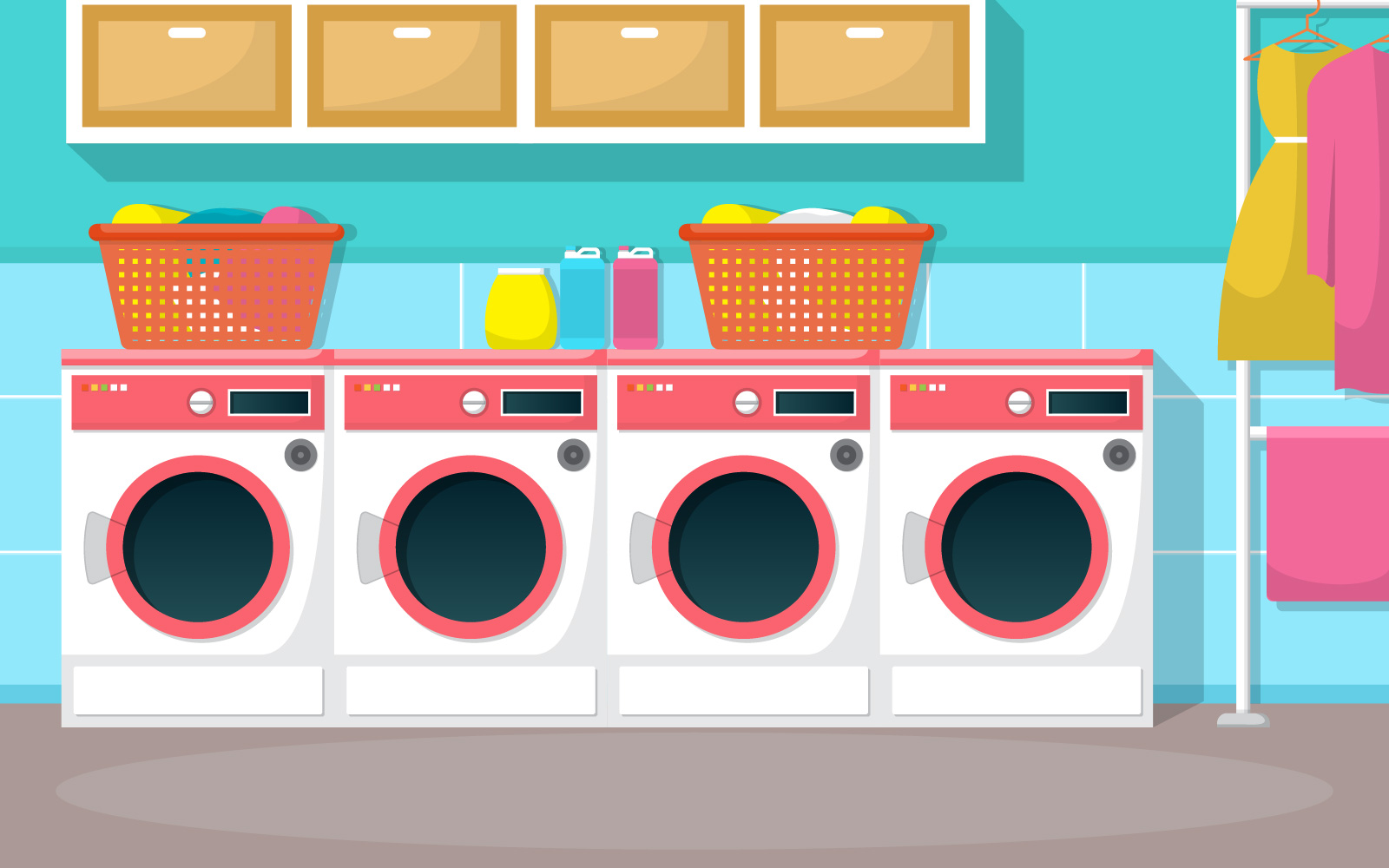 Clothes Washing Laundry - Illustration