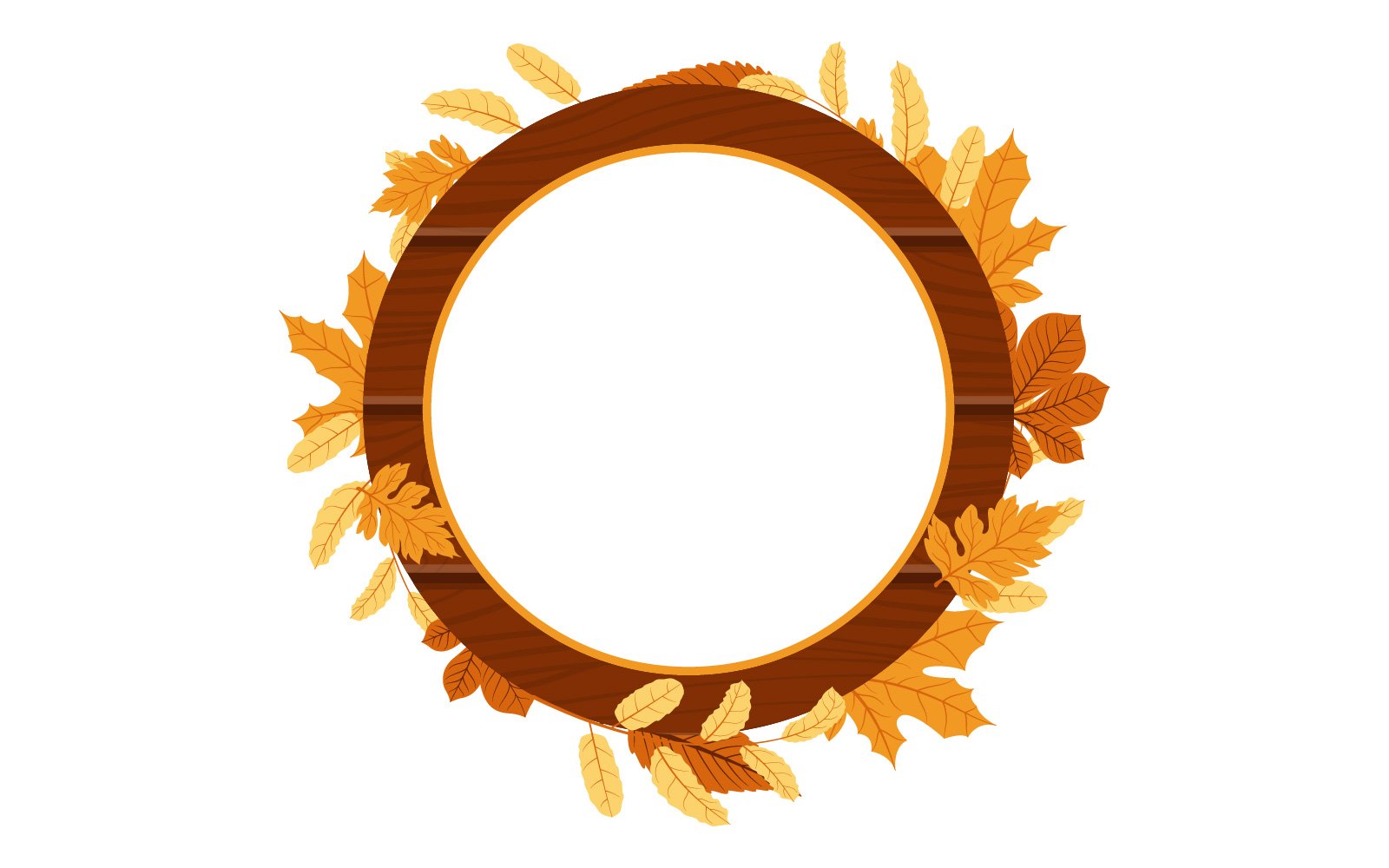 Wooden Circle Frame - Illustration