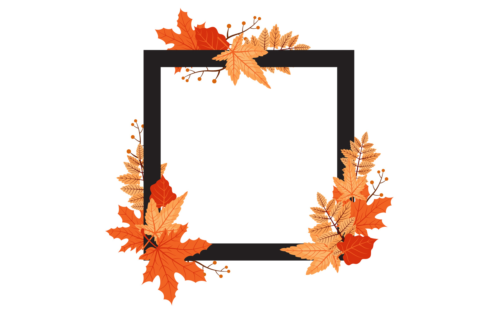 Leaf Frame Square - Illustration