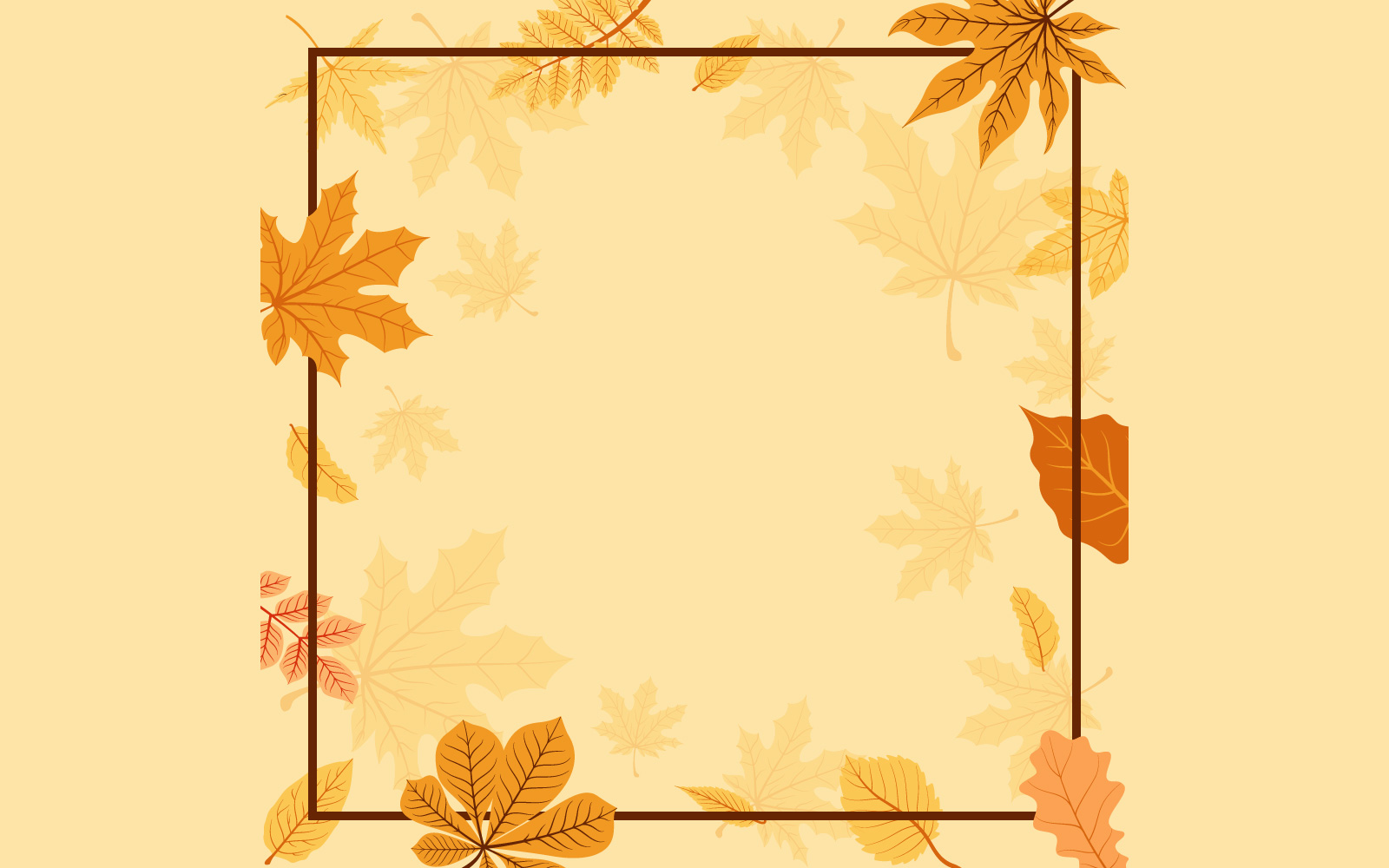 Square Frame Autumn - Illustration