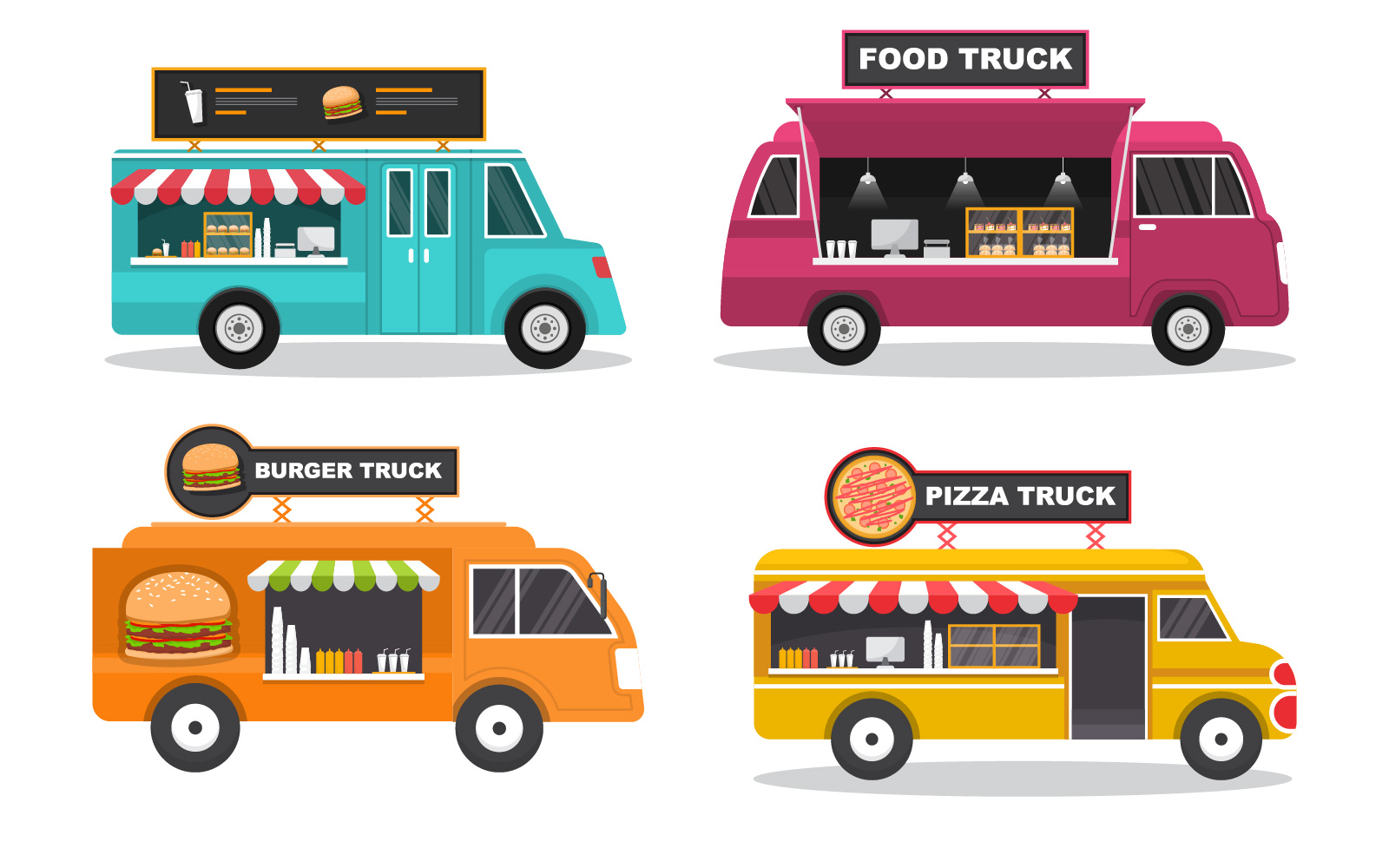 Food Truck Set - Illustration