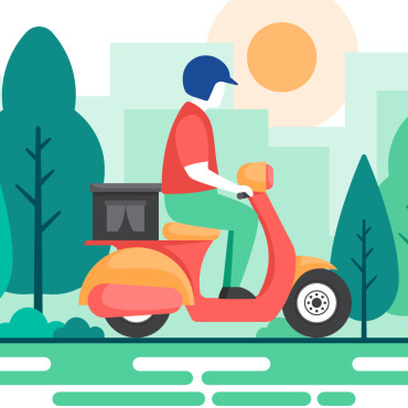 Riding Scooter Illustrations Templates 144367