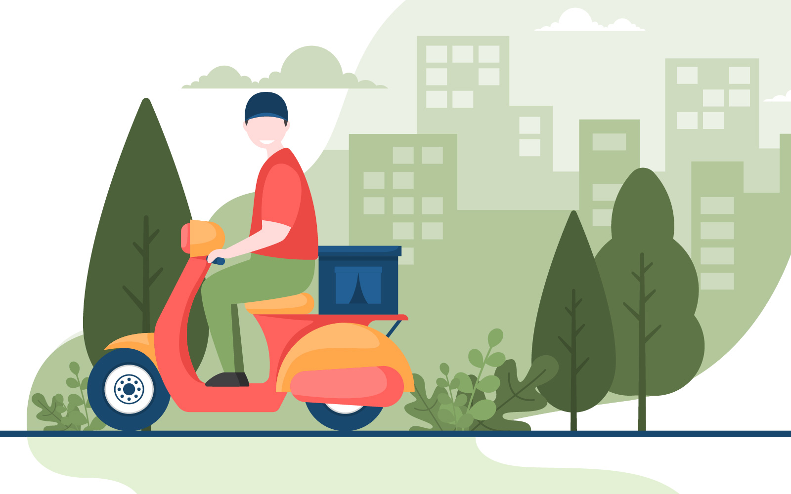 Man Delivery Service - Illustration