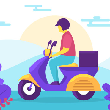Riding Scooter Illustrations Templates 144369