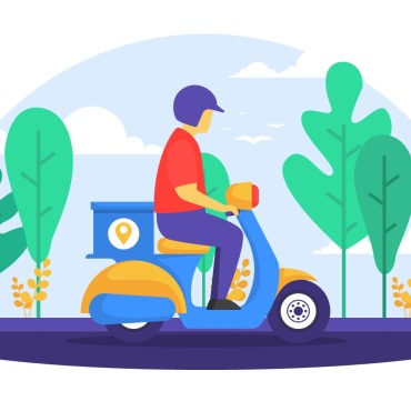Riding Scooter Illustrations Templates 144371
