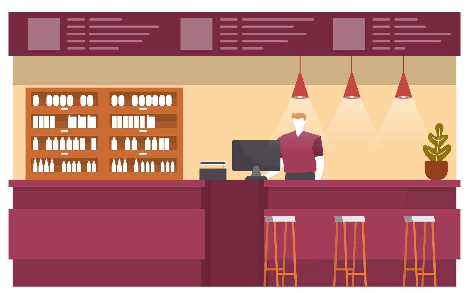 Cashier Food Court - Illustration