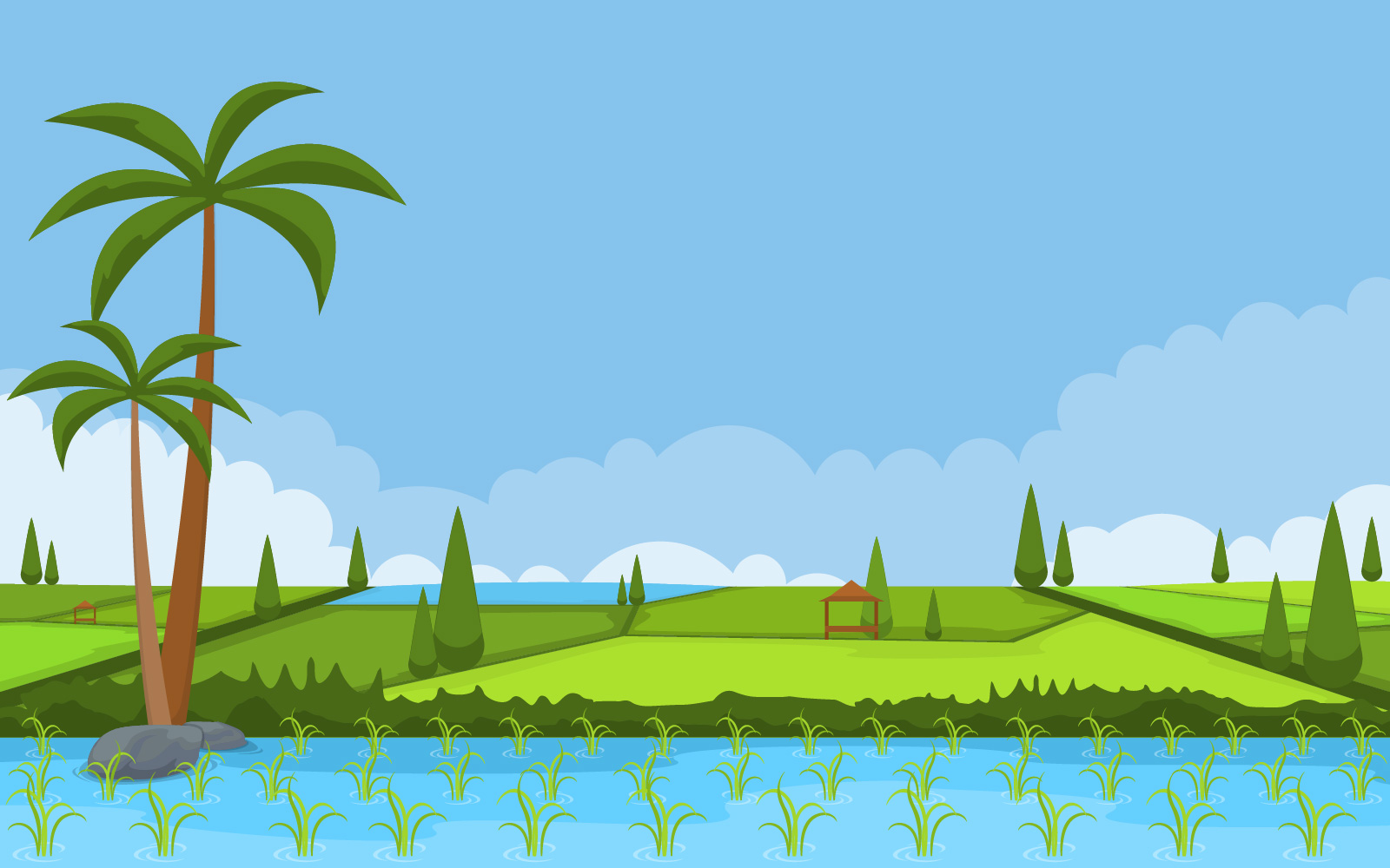 Paddy Plantation Agriculture - Illustration